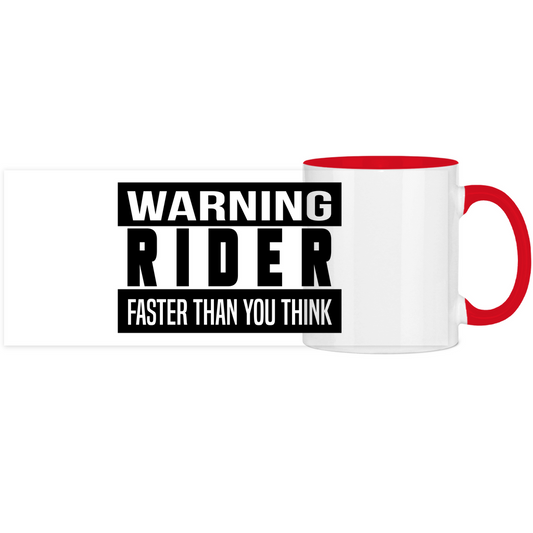 Warning Rider Panorama Motorrad Tasse