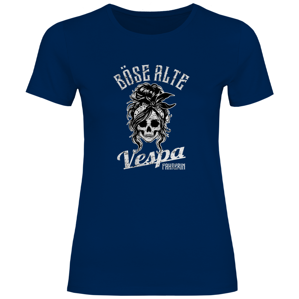 Böse alte Vespa fahrerin Damen T-Shirt