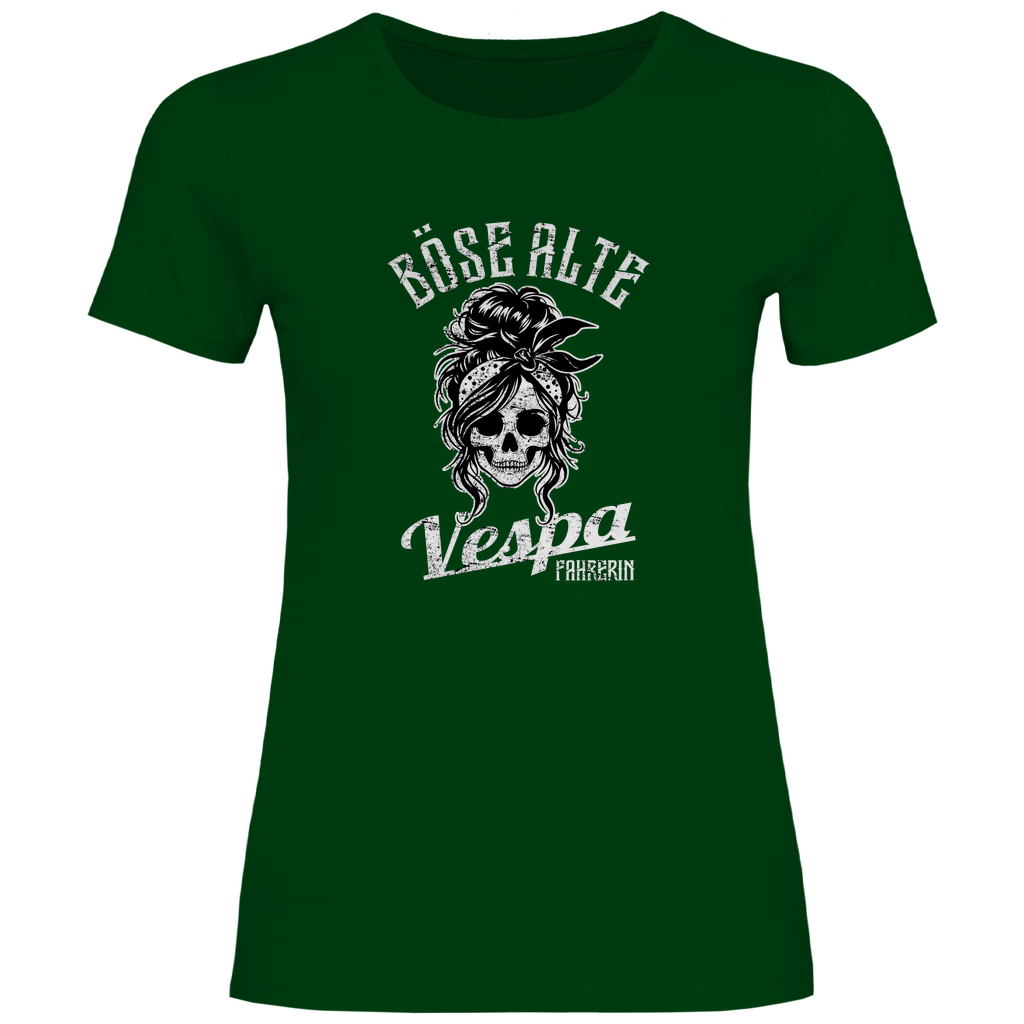 Böse alte Vespa fahrerin Damen T-Shirt