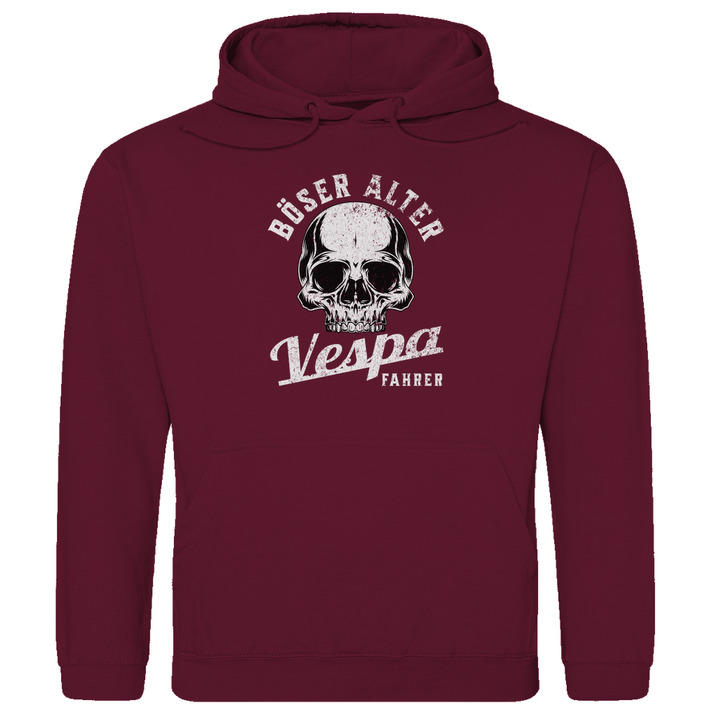 Böser alter Vespa Fahrer Hoodie - Burgundy - 4XL