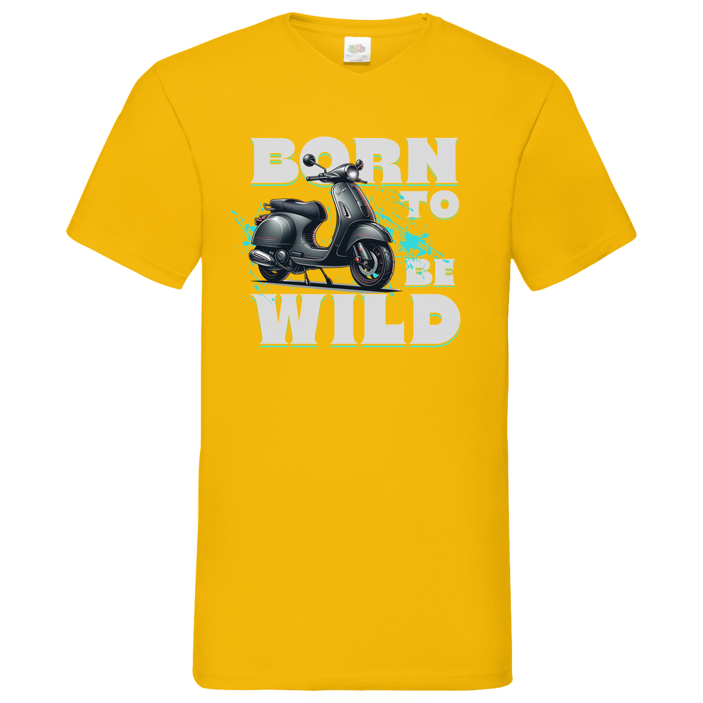 BORN TO BE WILD Vespa GTS V-Neck T-Shirt