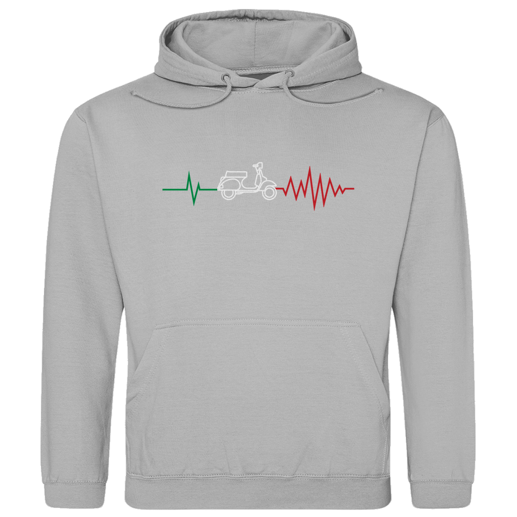 Heartbeat Vespa Hoodie - Heather Grey - 3XL