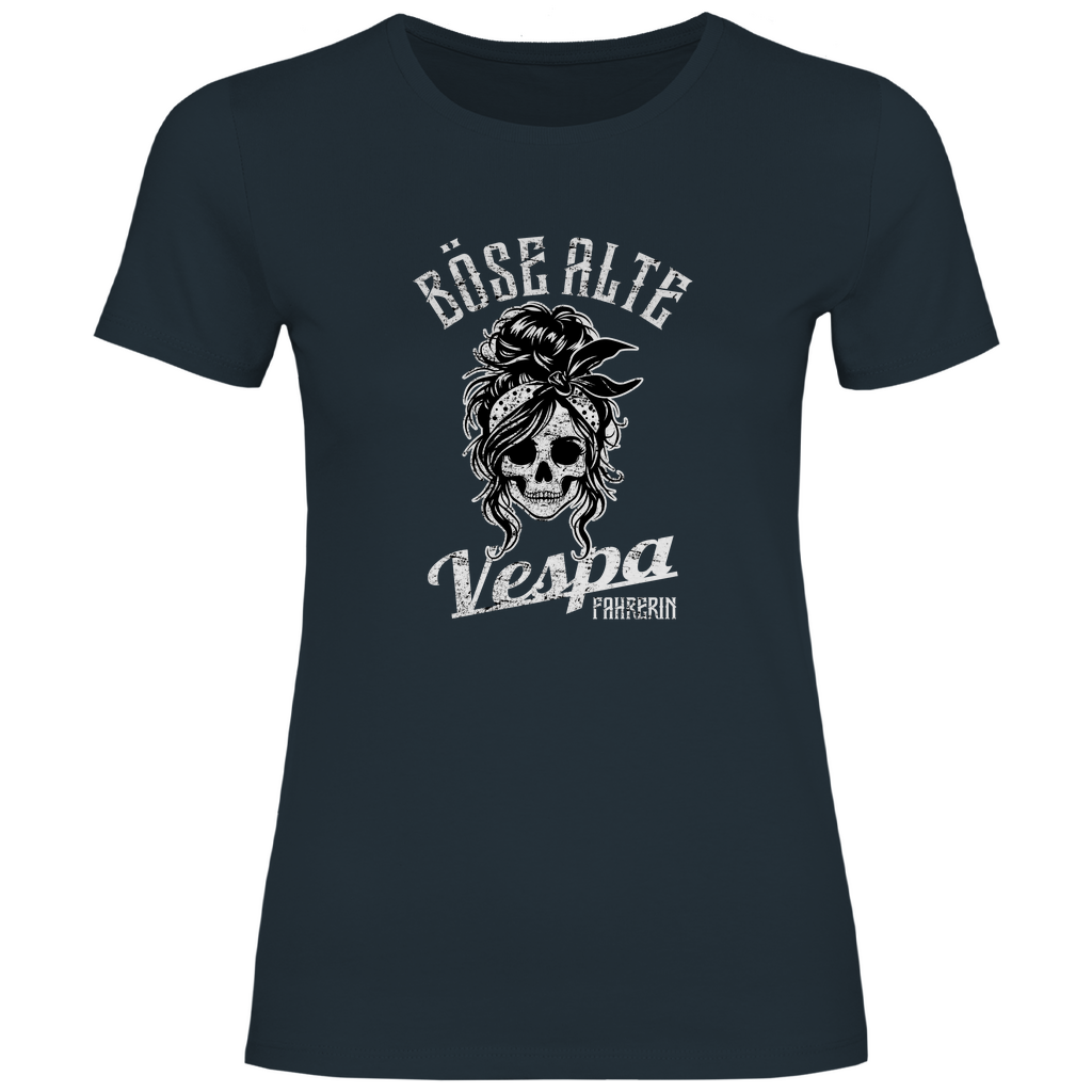 Böse alte Vespa fahrerin Damen T-Shirt