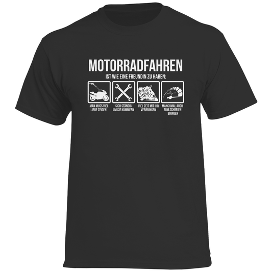 Motorrad und Freundin | Motorrad T-Shirt