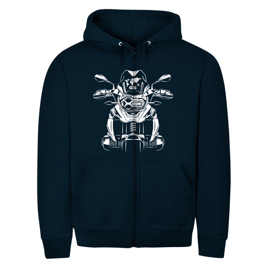 BMW GS Frontansicht Hoodie Zipper - New French Navy - 2XL