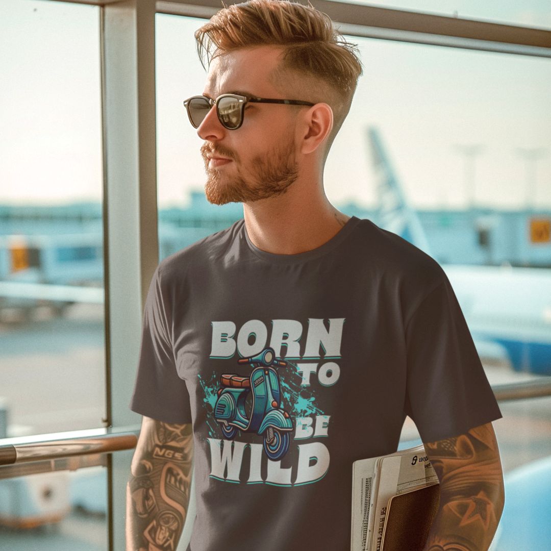 Born to be wild Vespa T-Shirt - Chalky Mint - 3XL