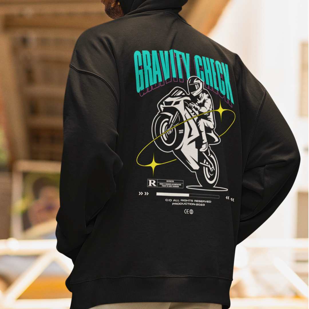 Gravity Check Motorrad Oversized Hoodie