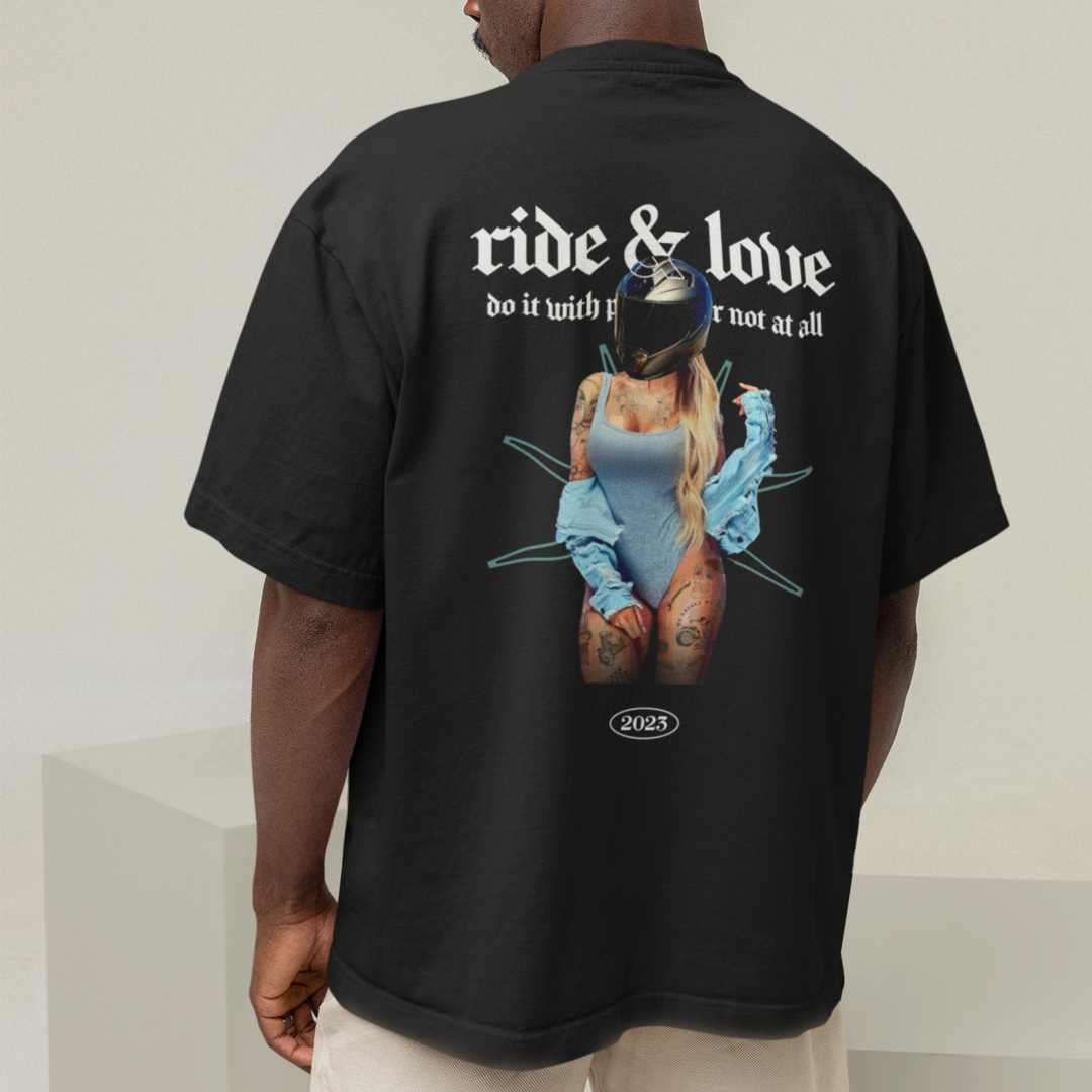 Ride & Love | Motorrad Oversized T-Shirt