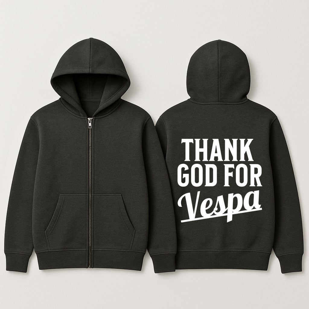 Thank God Vespa Hoodie Zipper