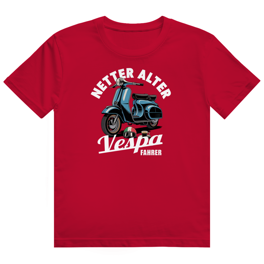 Netter alter Vespa Fahrer T-Shirt