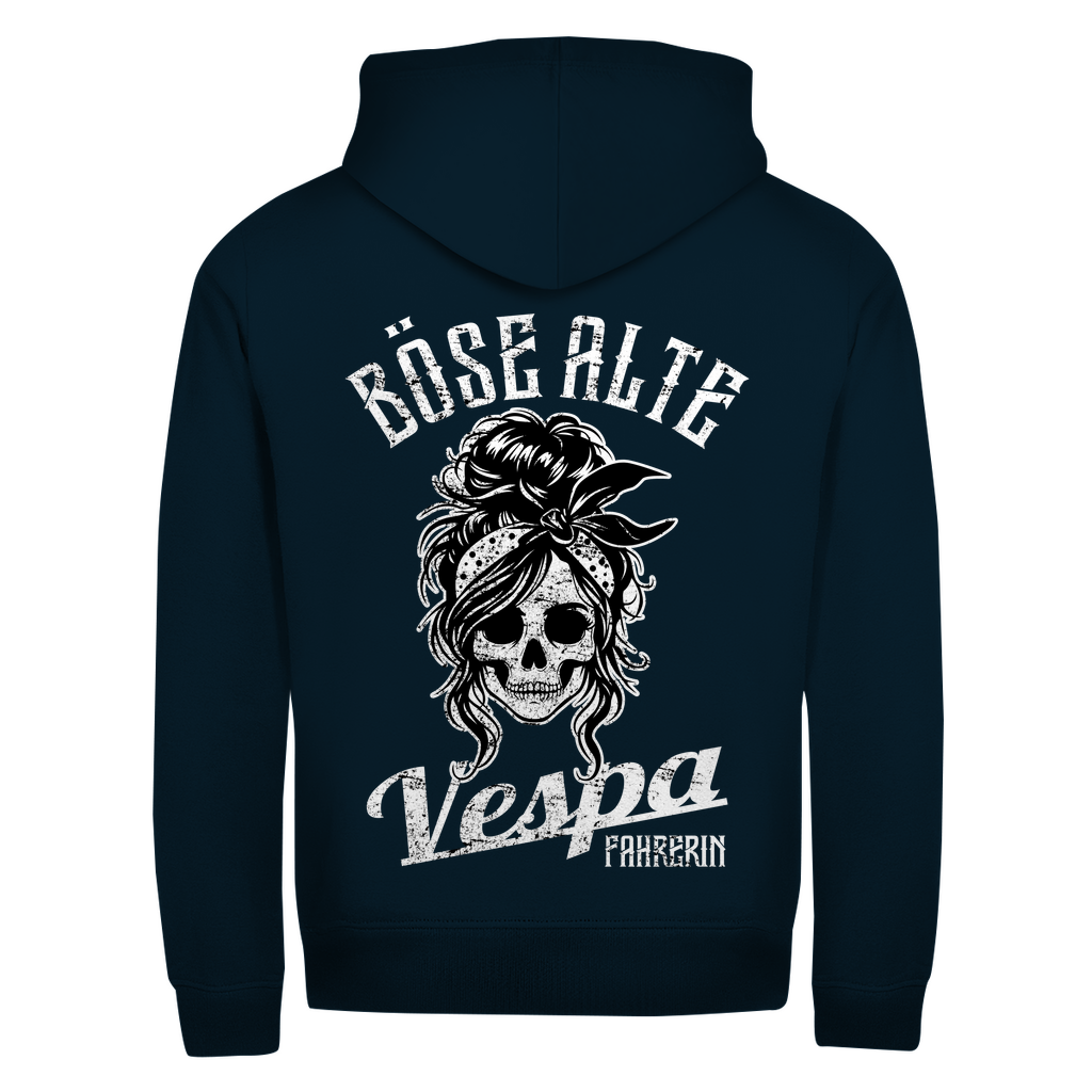 Böse alte Vespa Fahrerin Zipper Hoodie