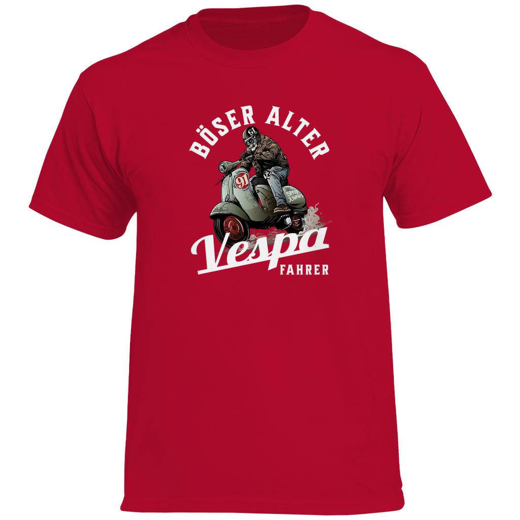 T-Shirt Böser alter Vespa Fahrer mit Vespa