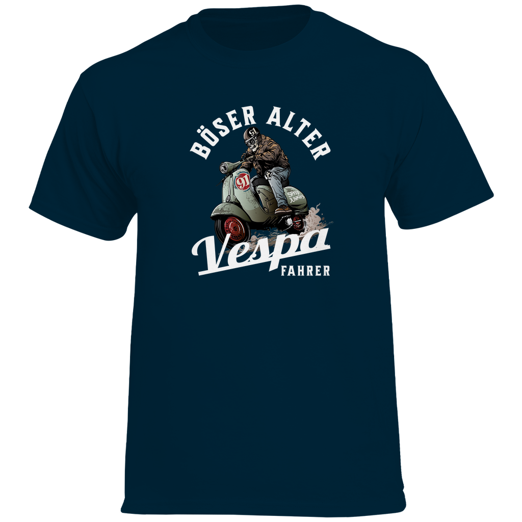 T-Shirt Böser alter Vespa Fahrer mit Vespa