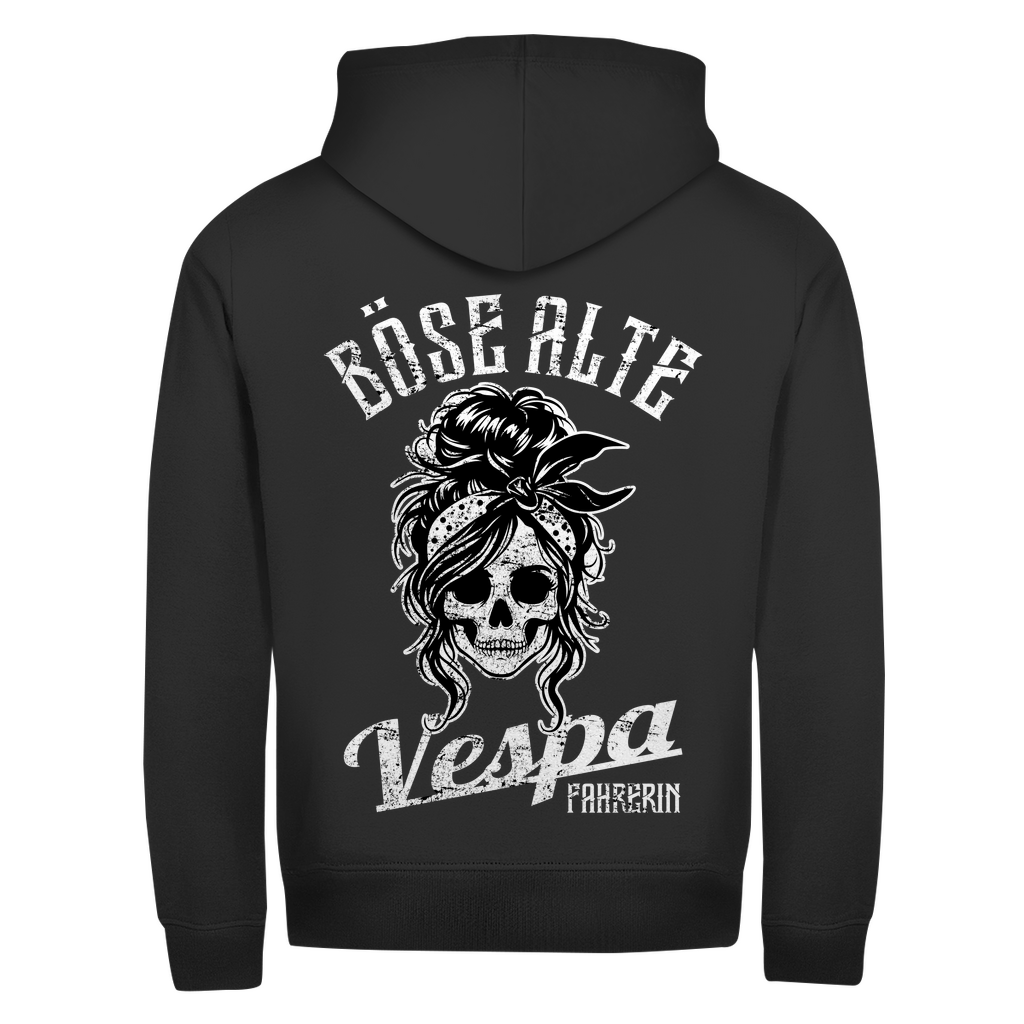 Böse alte Vespa Fahrerin Zipper Hoodie