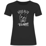 Damen T-Shirt Böse alte Vespa fahrerin