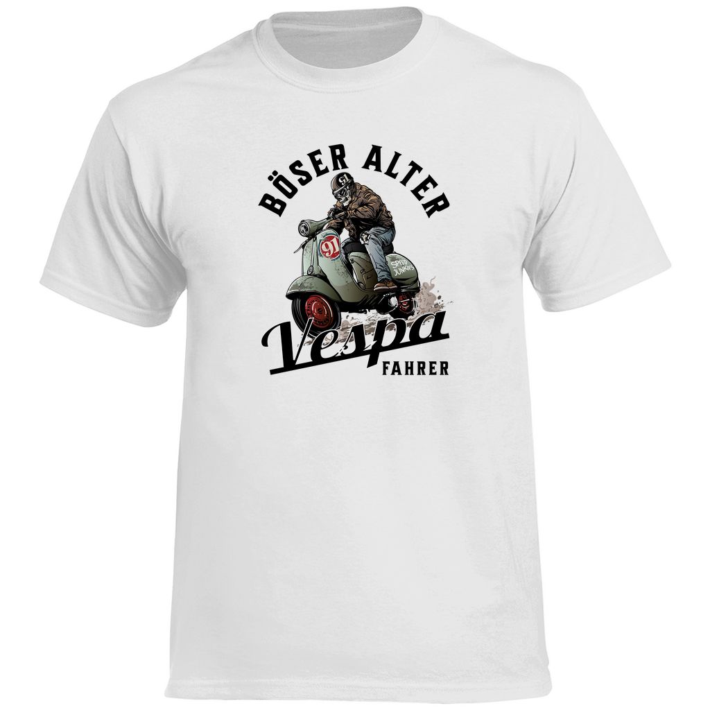 T-Shirt Böser alter Vespa Fahrer mit Vespa