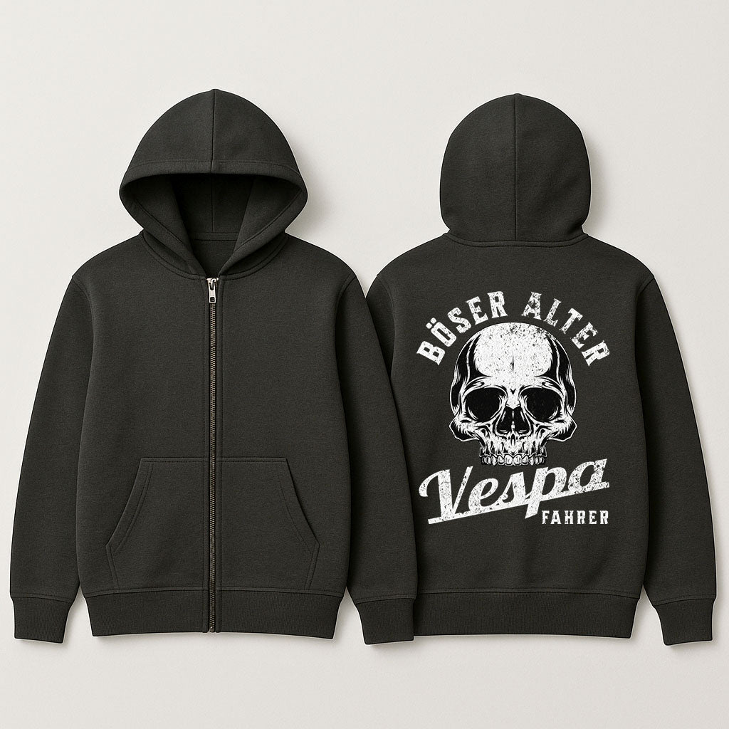 Böser alter Vespa Fahrer Zipper Hoodie