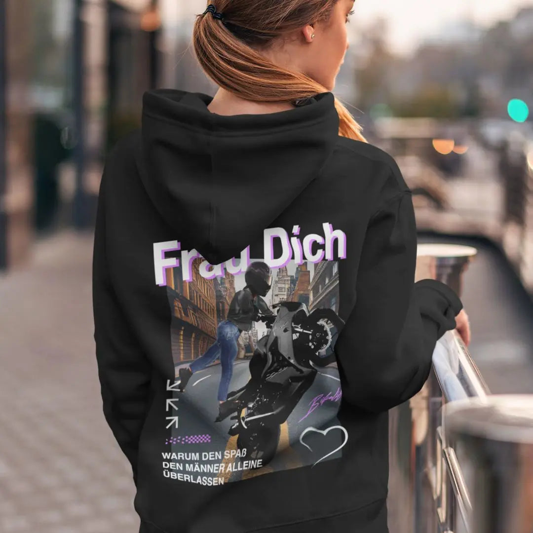 Frau Dich Damen Motorrad Hoodie