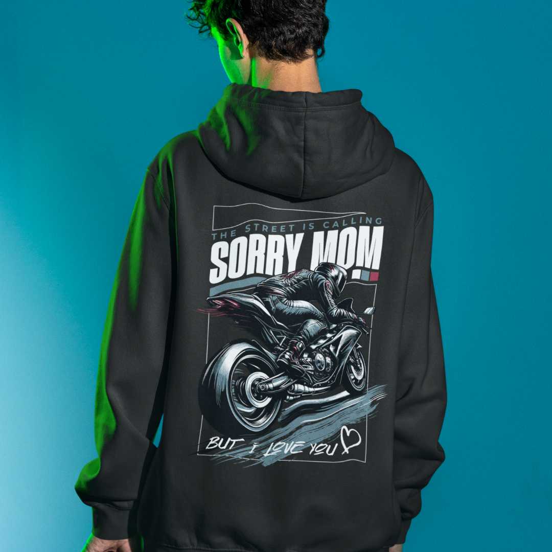 Sorry Mom 2  Motorrad Oversized Hoodie