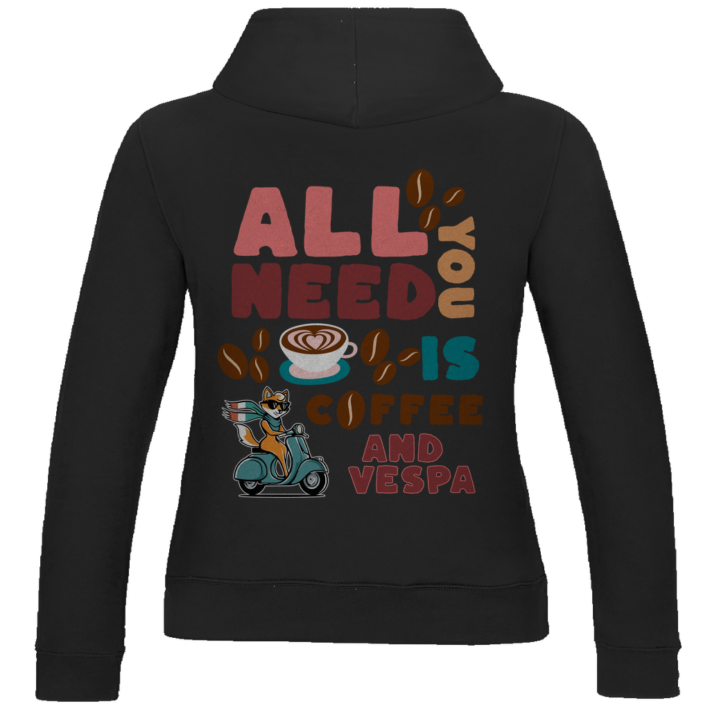 Damen Hoodie All You Need Is Coffee (Rücken)